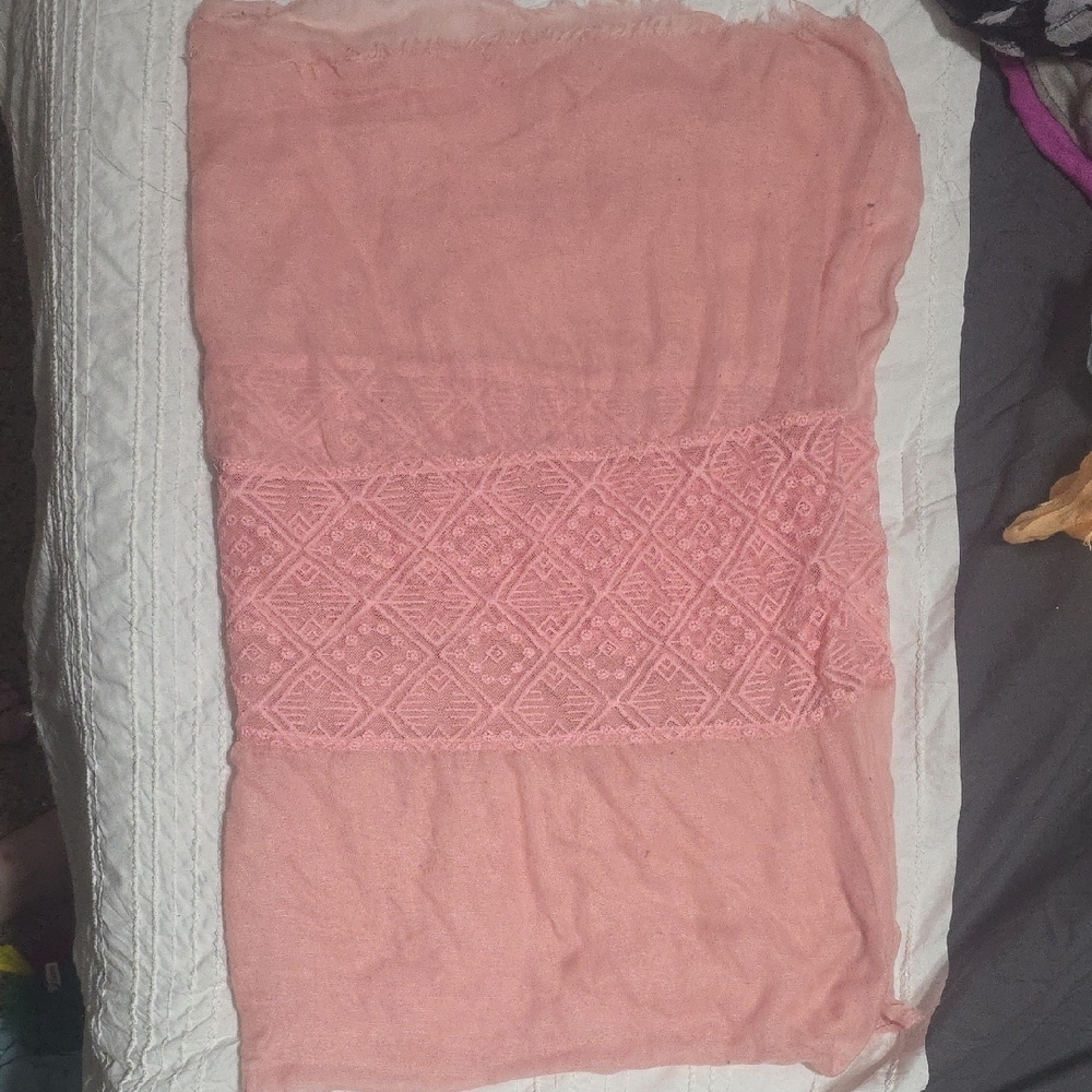 Pink Textured Scarf